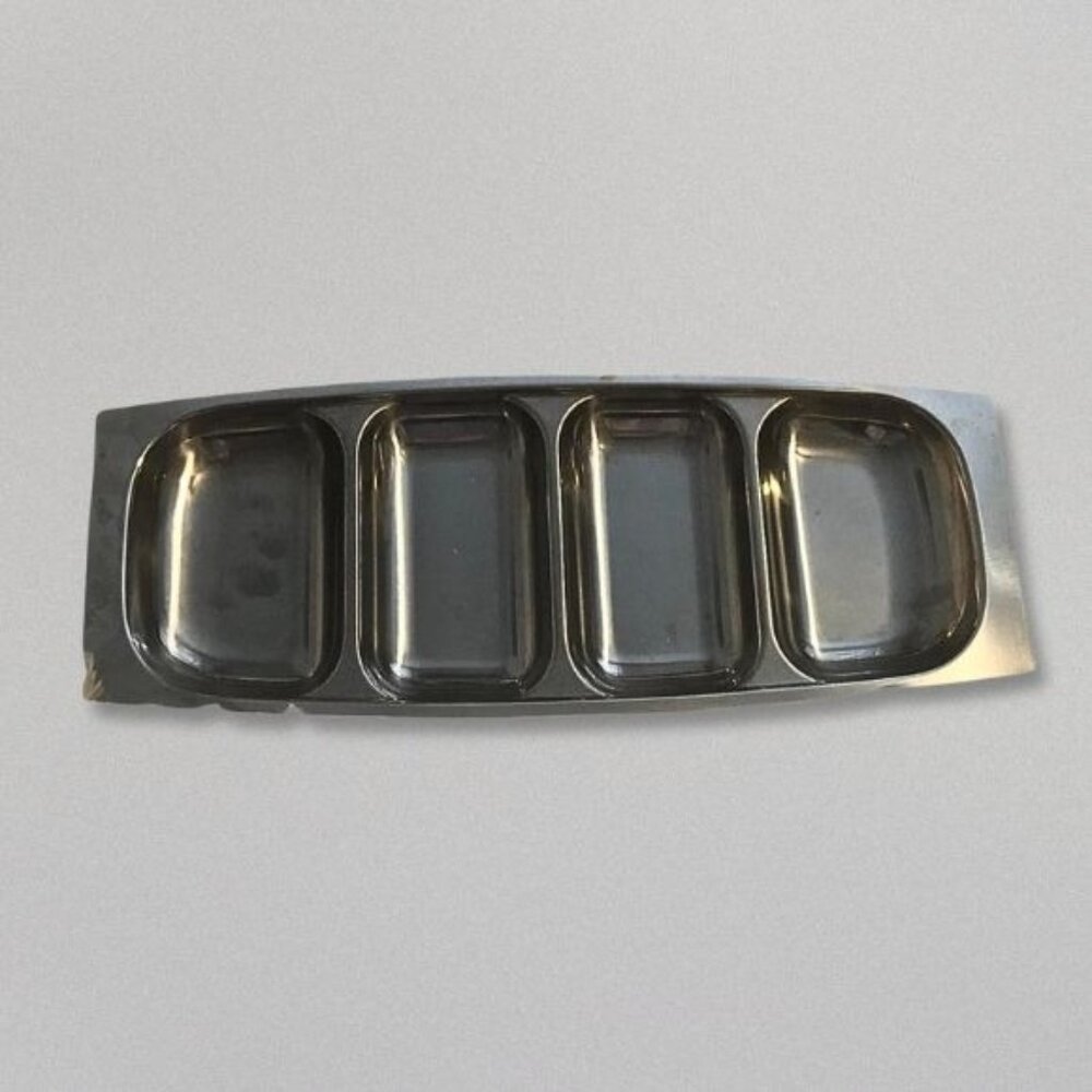 Mid-Century Modern‎ MCM Swedish Serving Tray Stainless Steel 4-Compartment